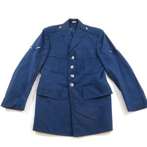 Military USAF Blue Uniform Poly Tropical Coat Blue Sz 38S 1980s
